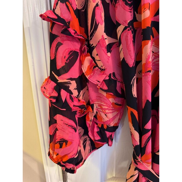 NWT Mudpie Portia Pink Dress Sz S Floral Ruffles Maxi Romantic Boho Party Event - Picture 13 of 16